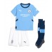 Camisa de Futebol Manchester City Bernardo Silva #20 Equipamento Principal Infantil 2024-25 Manga Curta (+ Calças curtas)